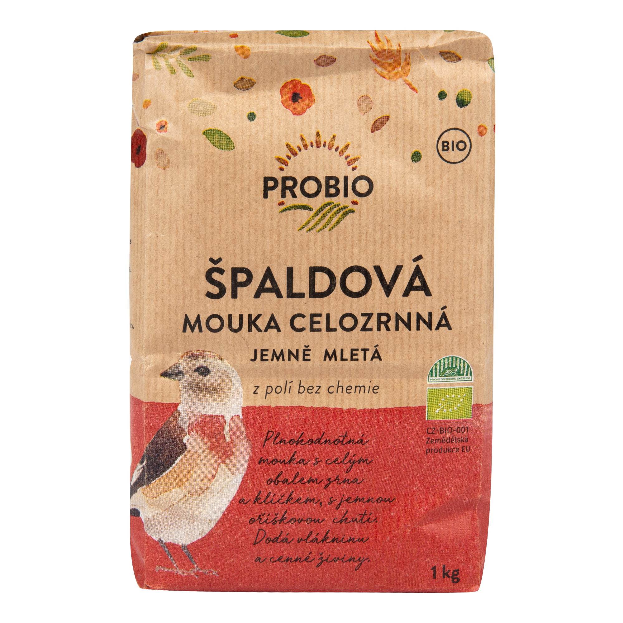 PROBIO Mouka špaldová celozrnná jemně mletá BIO (1 kg) PROBIO