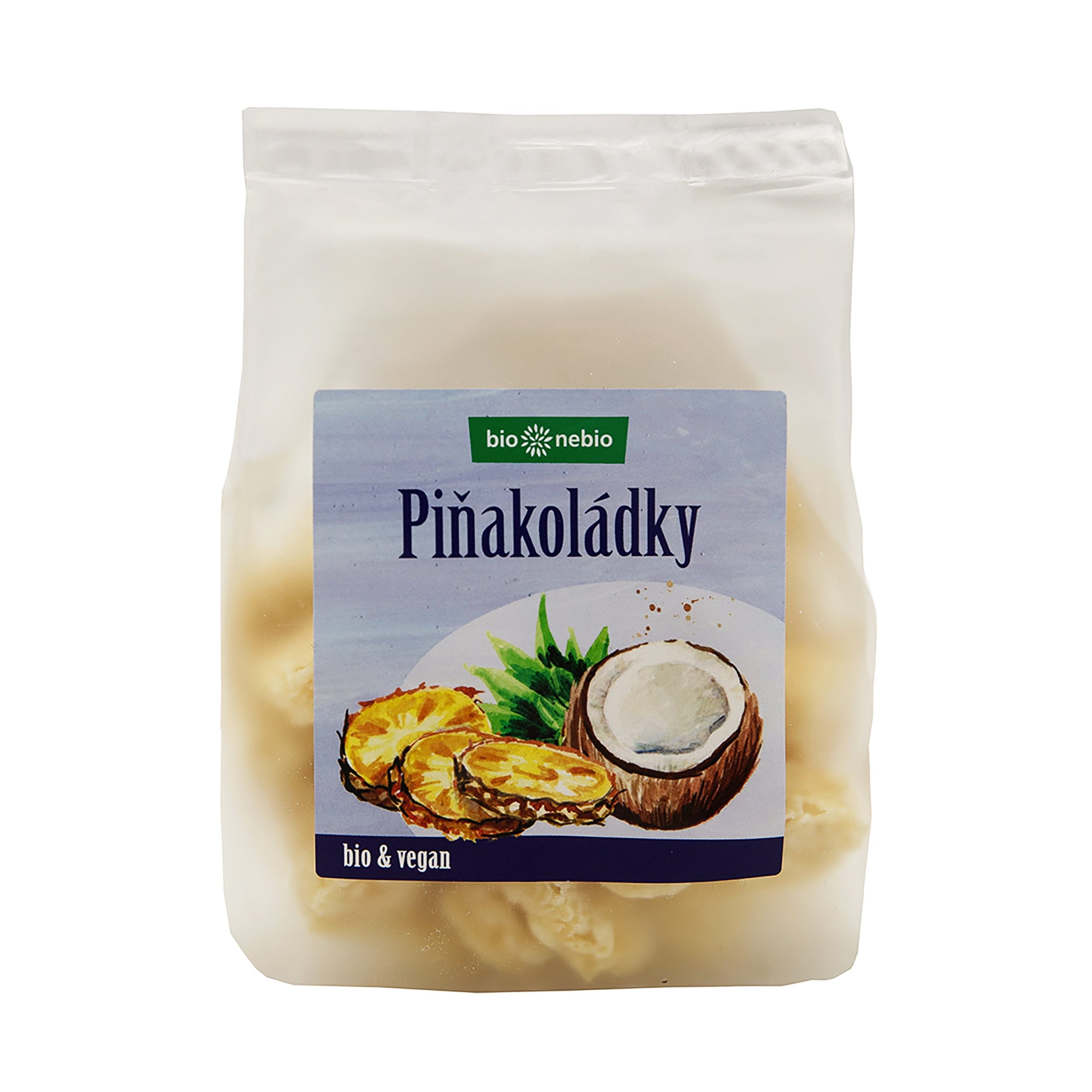 Piňakoládky - kokosová kolečka s ananasem 100 g BIO   BIO NEBIO Bio nebio