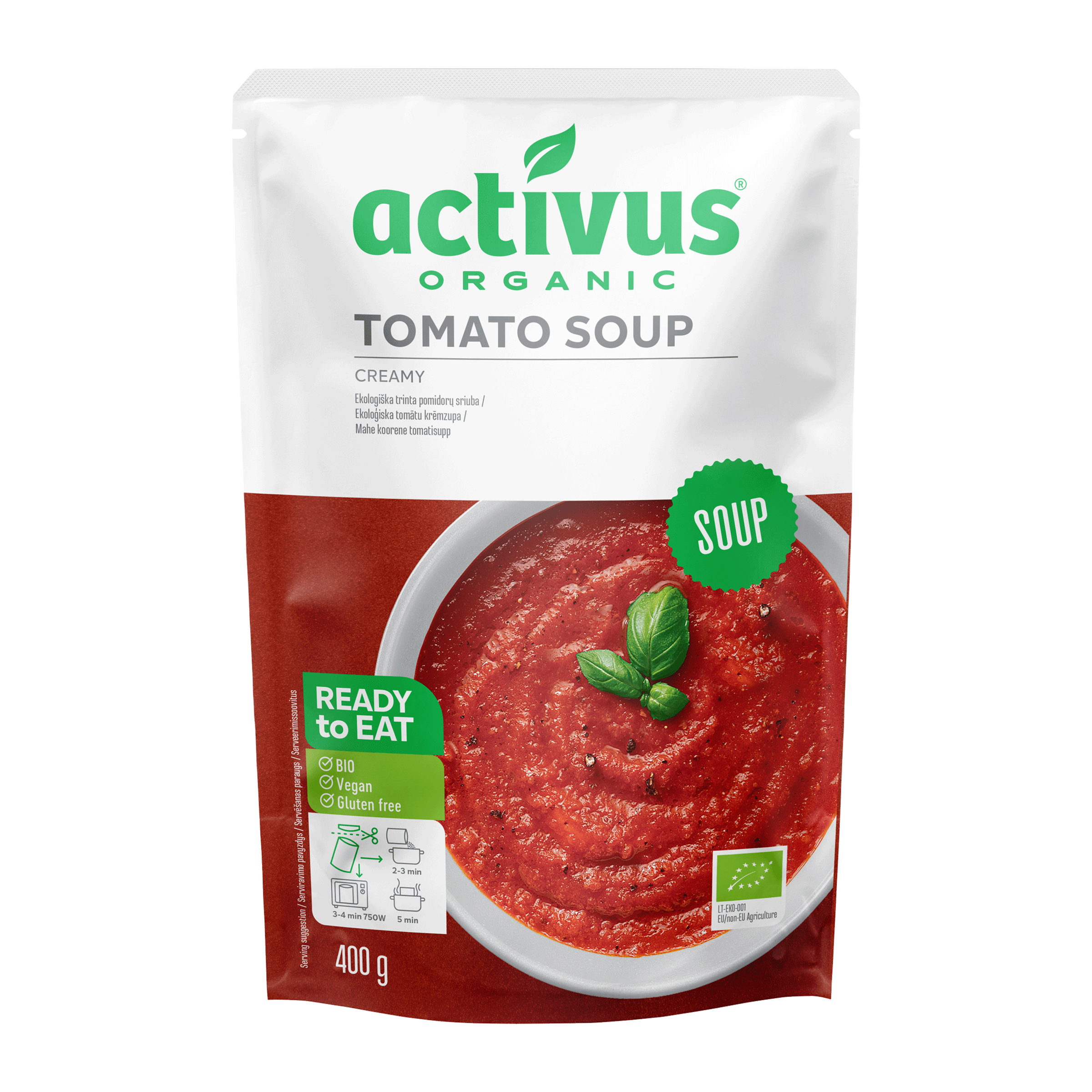 Polévka rajčatová s bazalkou 400 g BIO   ACTIVUS Activus