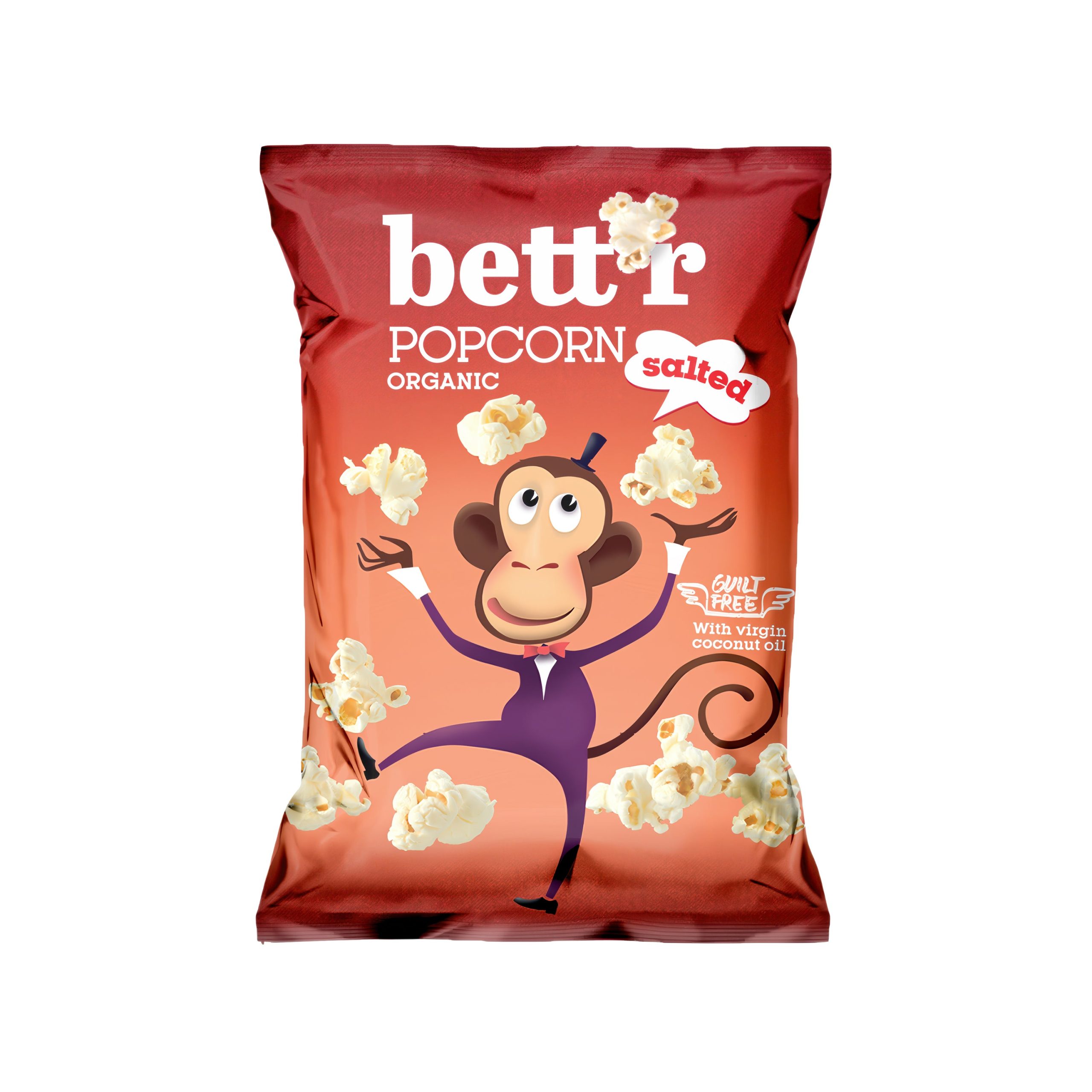 Popcorn s mořskou solí 60 g BIO   BETT´R BETT'R