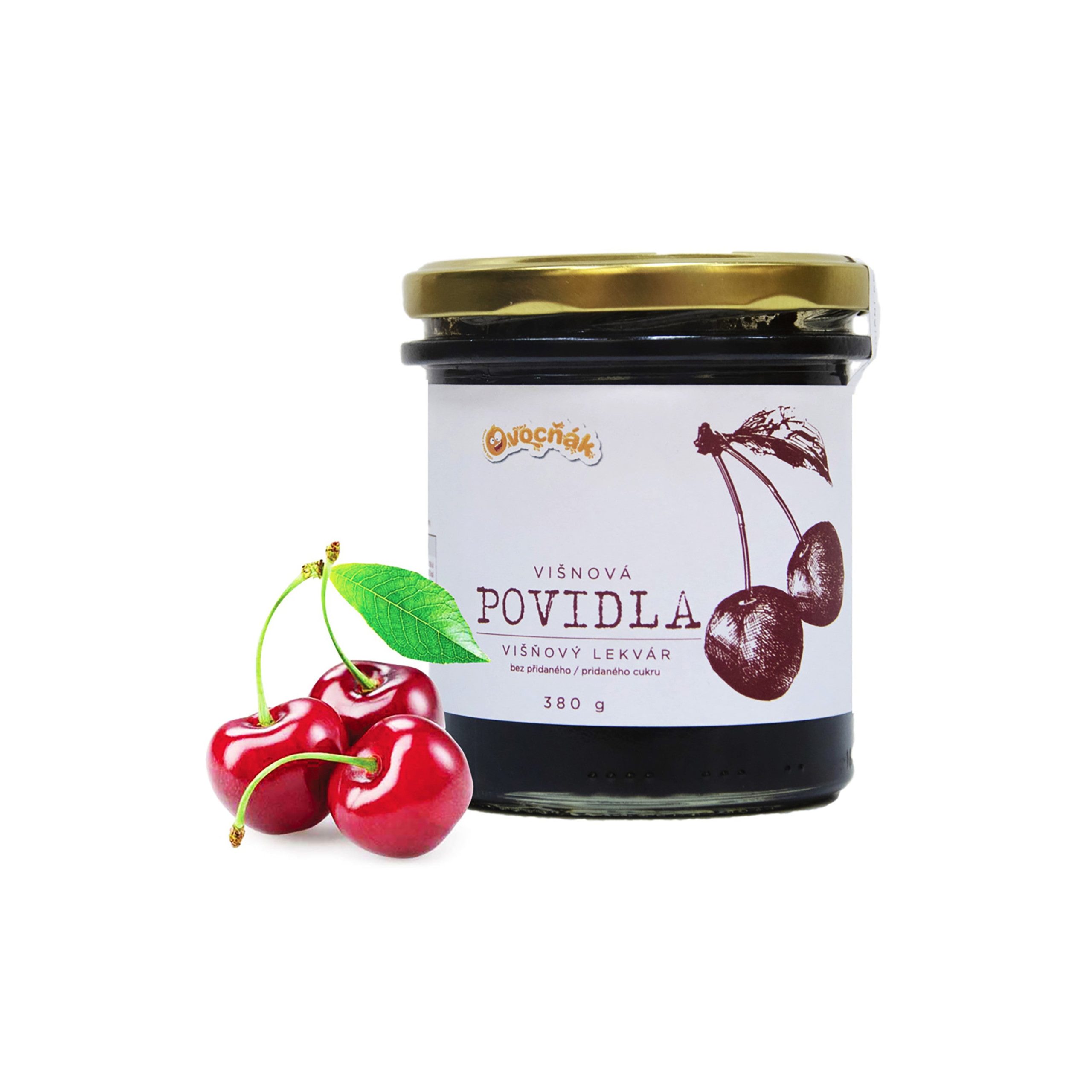 Povidla višňová neslazená 380 g   OVOCŇÁK Ovocňák