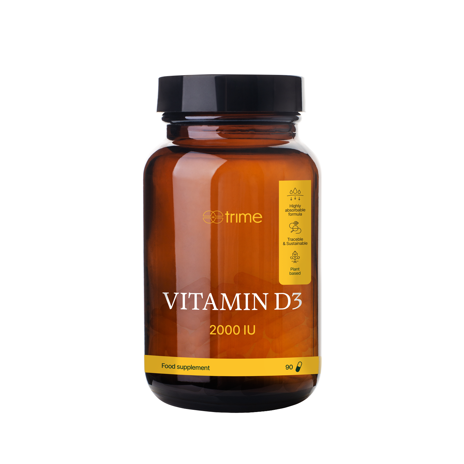 Trime Vitamin D3 - cholekalciferol 2000 IU (90 kapslí) - získaný z vodních řas Trime
