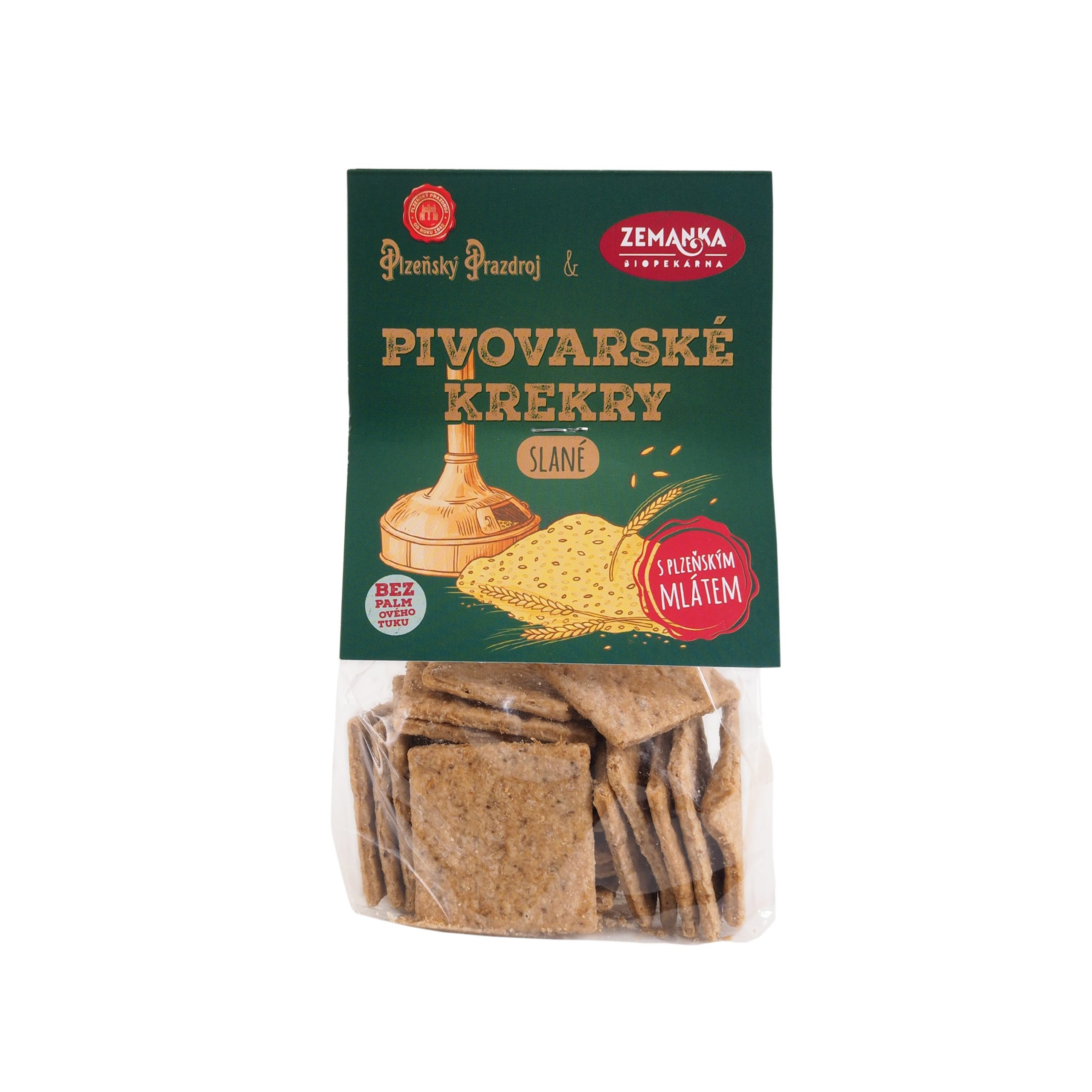 Zemanka Krekry slané s mlátem z Plzeňského Prazdroje (100 g) Biopekárna Zemanka