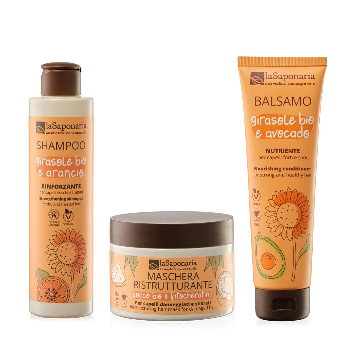 laSaponaria Zvýhodněná sada na poškozené a suché vlasy -  obnovuje strukturu poničených vlasů laSaponaria
