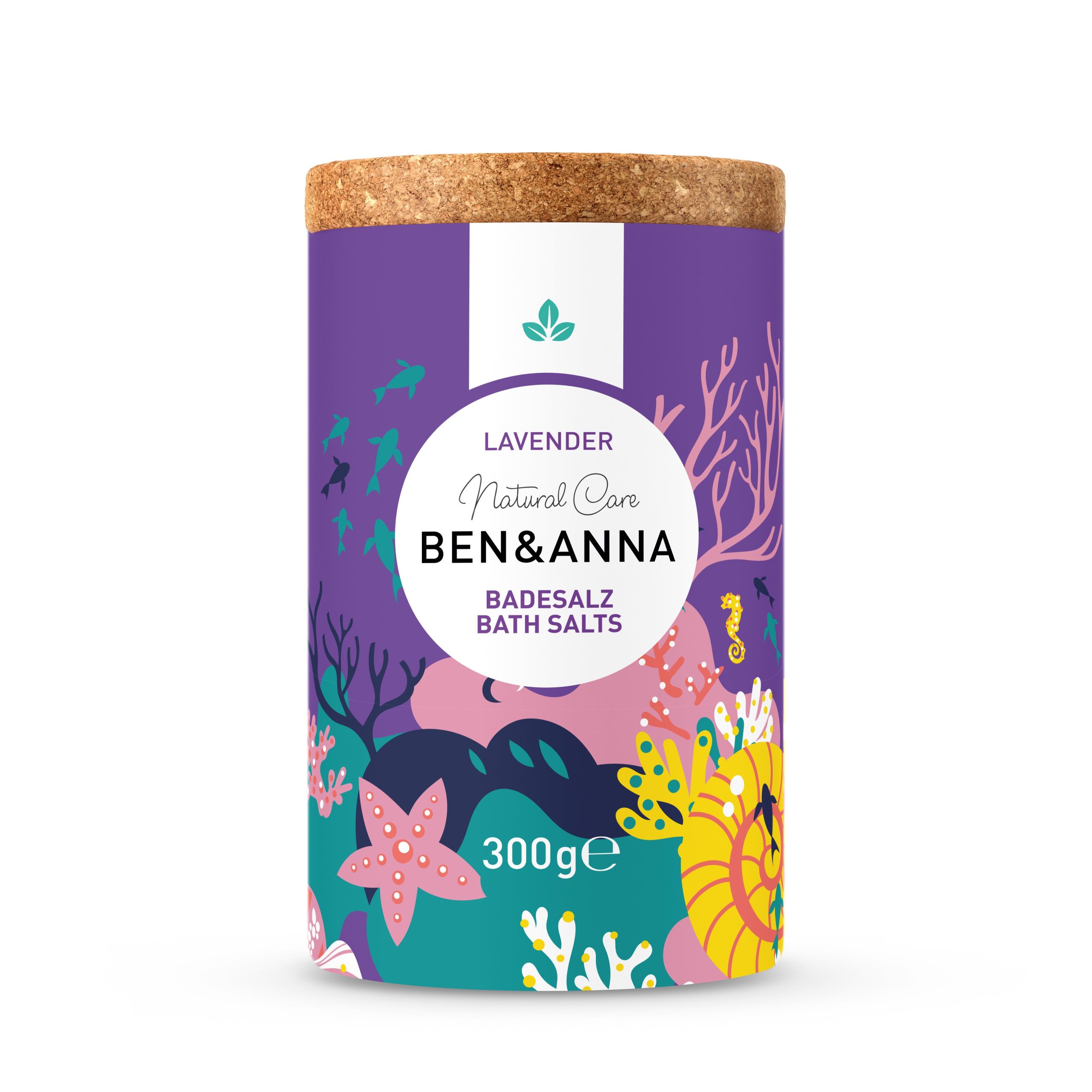 Ben & Anna Sůl do koupele - Lavender (300 g) - s drobnými kvítky a vůní levandule Ben & Anna