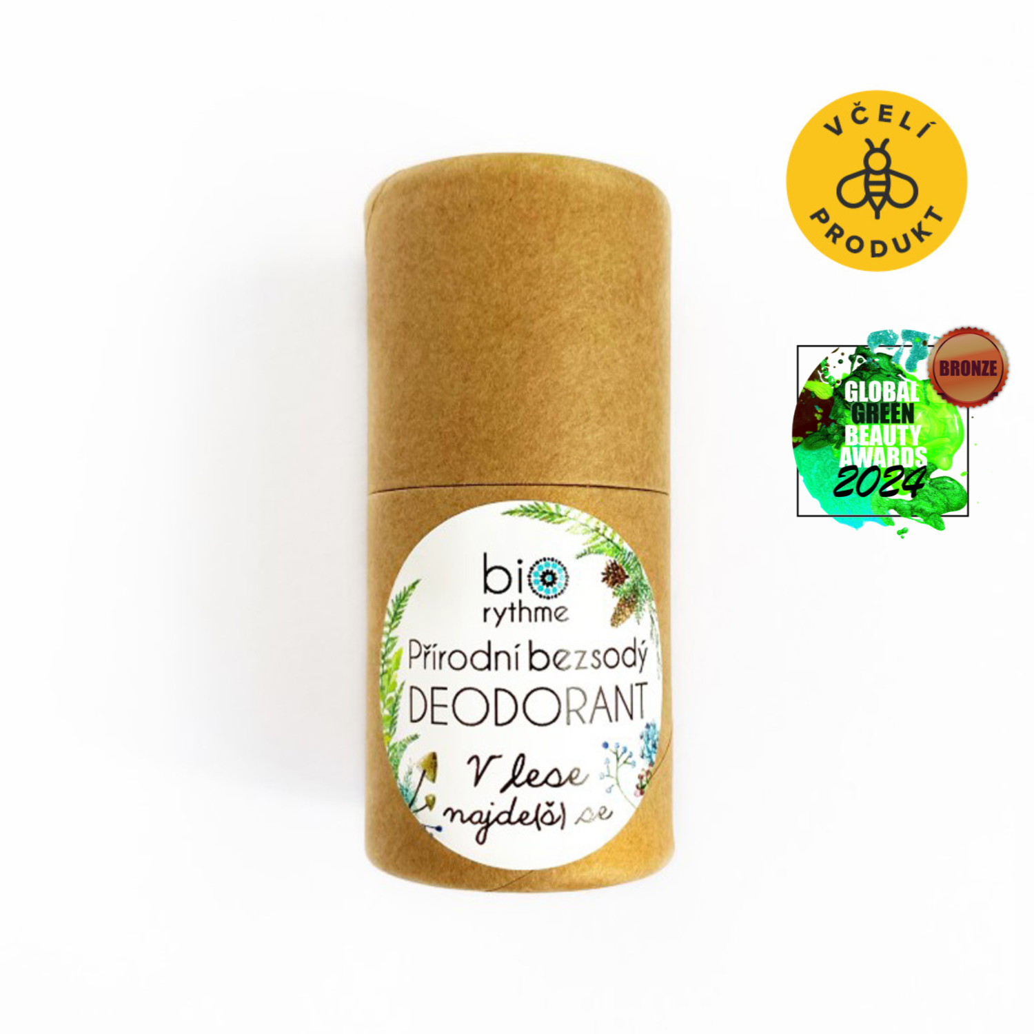 Biorythme Tuhý deodorant bez sody V lese najde(š) se - 35 g - unisex svěží a dřevitá vůně Biorythme