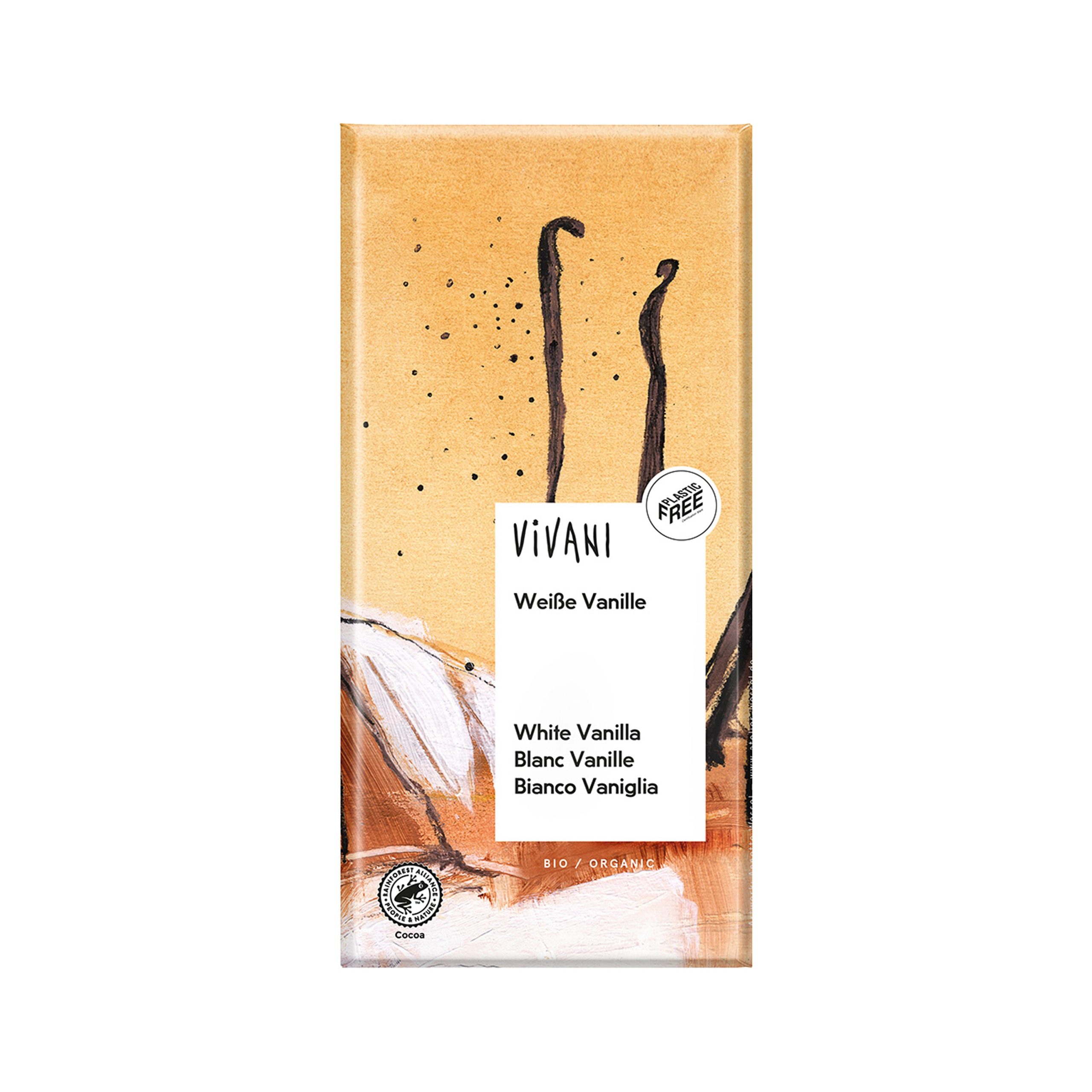 Čokoláda bílá s vanilkou 80 g BIO   VIVANI Vivani