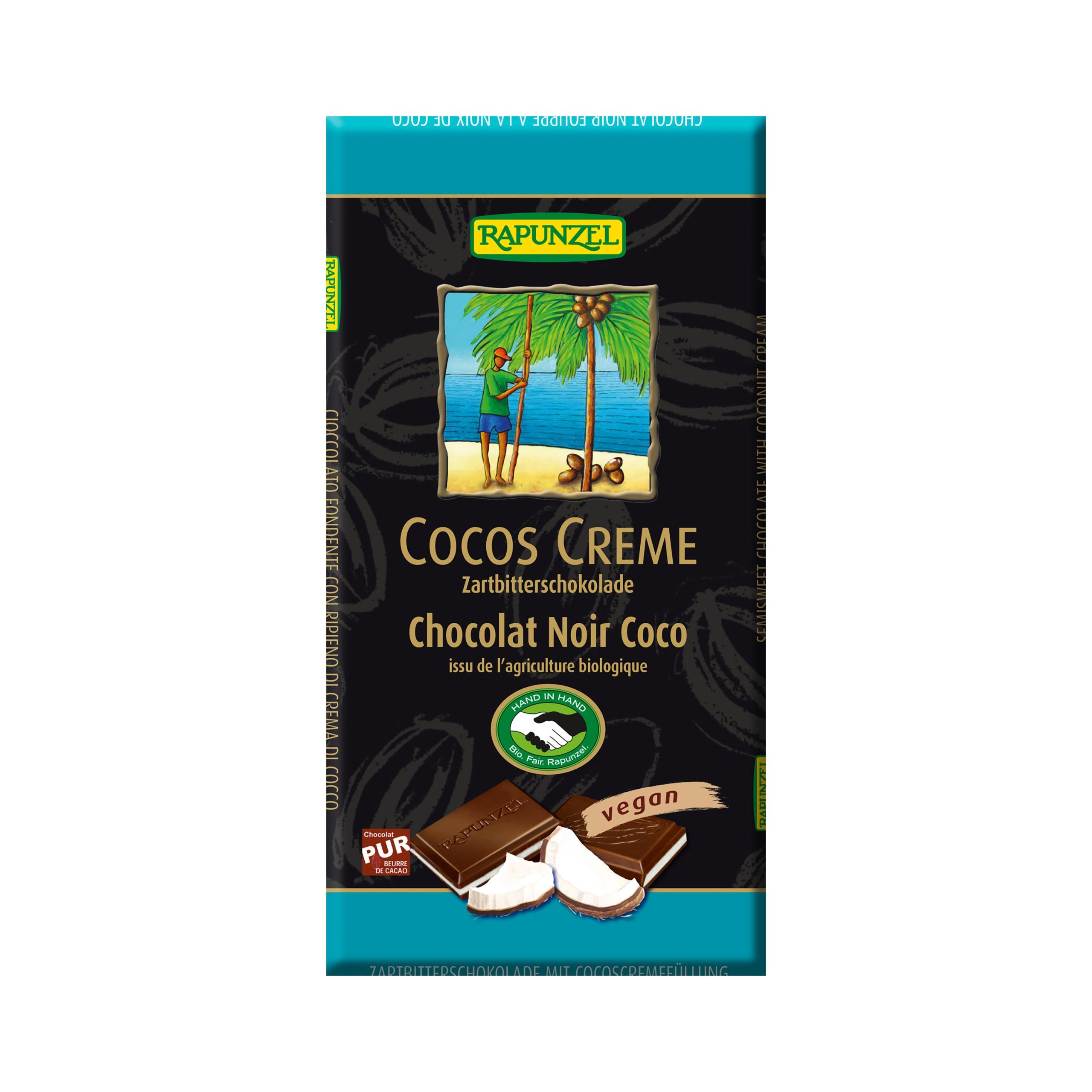 Čokoláda hořká kokos 100 g BIO   RAPUNZEL Rapunzel