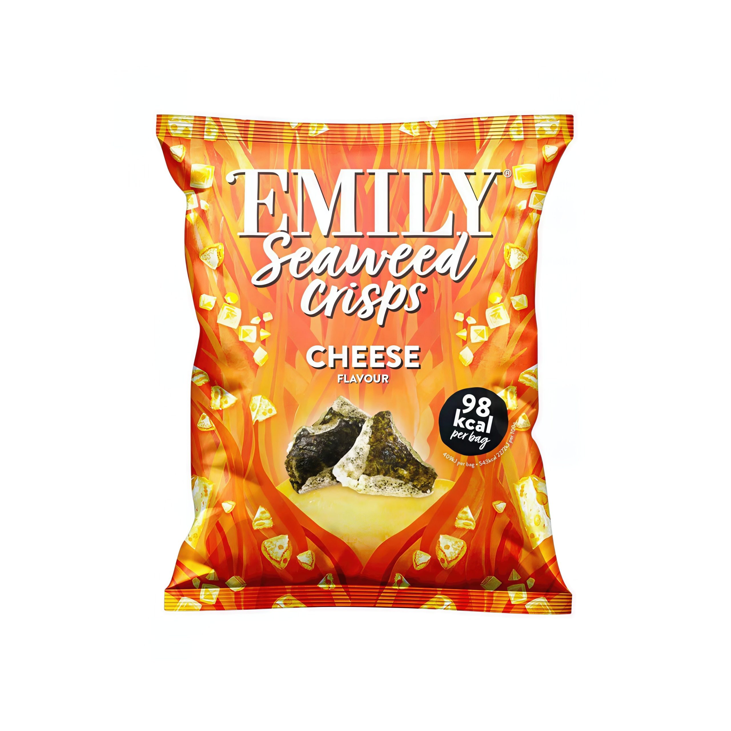 Emily Křupky z mořských řas s příchutí sýru rostlinné (18 g) - lahodná chuť bez palmového oleje Emily