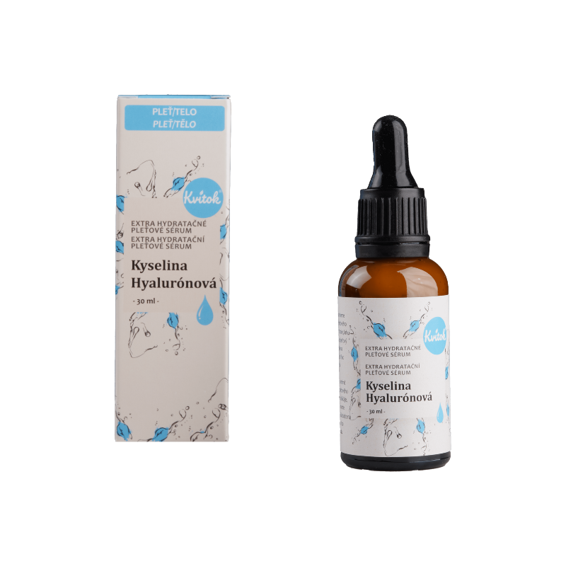 Kvitok Hydratační pleťové sérum - Kyselina hyaluronová - 30 ml - intenzivní hydratace Kvitok