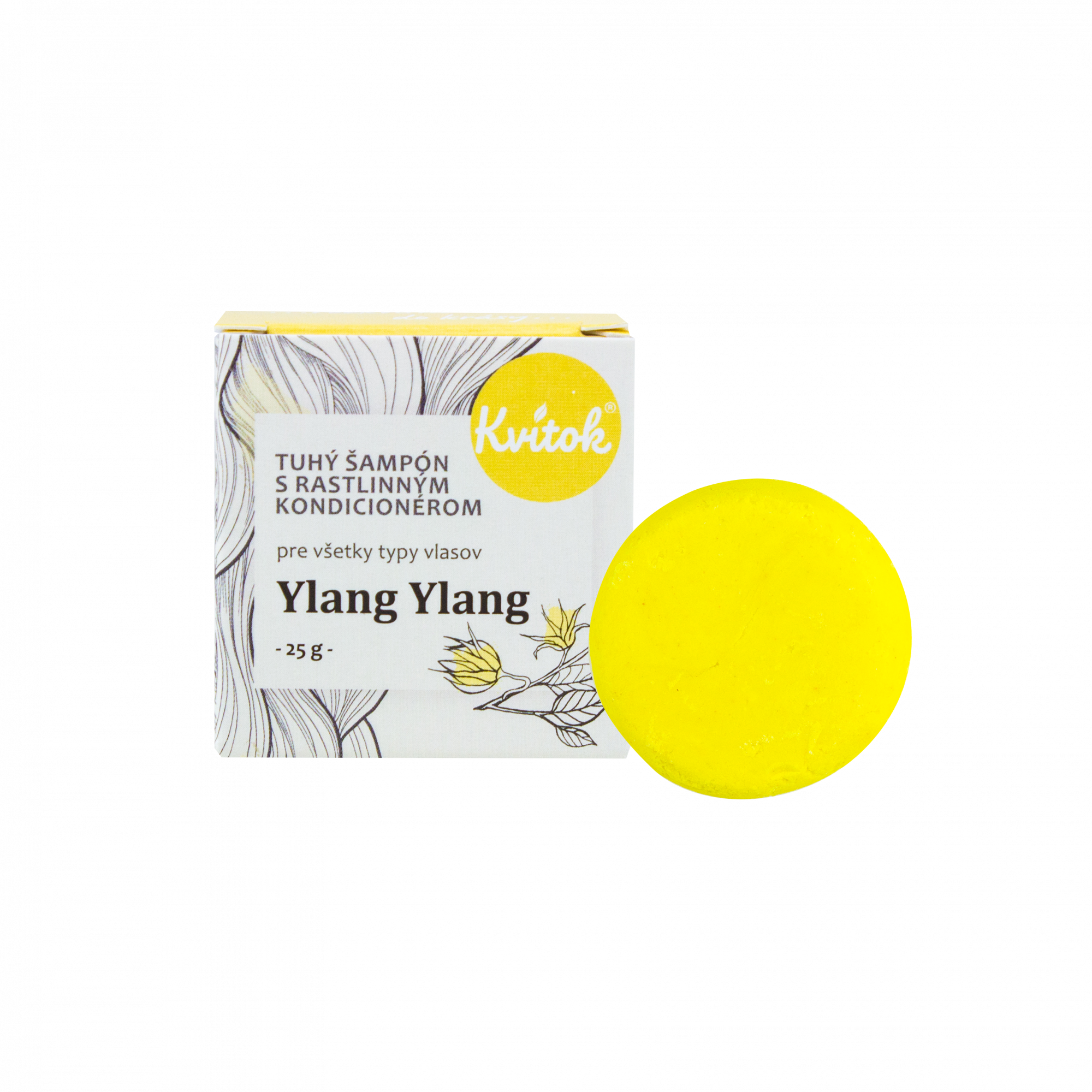 Kvitok Tuhý šampon s kondicionérem pro světlé vlasy Ylang Ylang - 25 g - krásně pění Kvitok