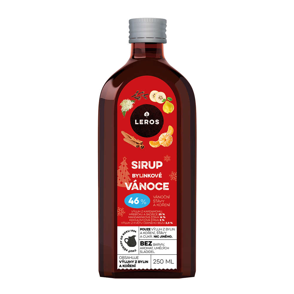 LEROS Sirup Bylinkové Vánoce (250 ml) - mnohostranné použití LEROS