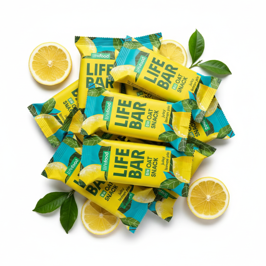 Lifefood Zvýhodněná sada 13 + 2 tyčinky zdarma - Lifebar Oat Snack Citron BIO (15 x 40 g) - nutričně bohaté svačinky Lifefood