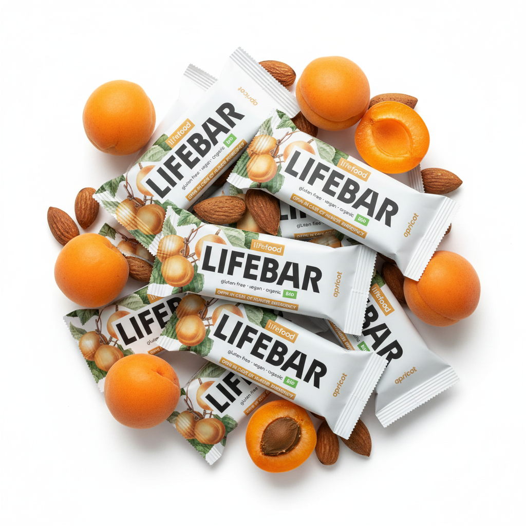 Lifefood Zvýhodněná sada 13 + 2 tyčinky zdarma - Lifebar meruňková RAW BIO (15 x 40 g) - nutričně bohatá svačinka Lifefood