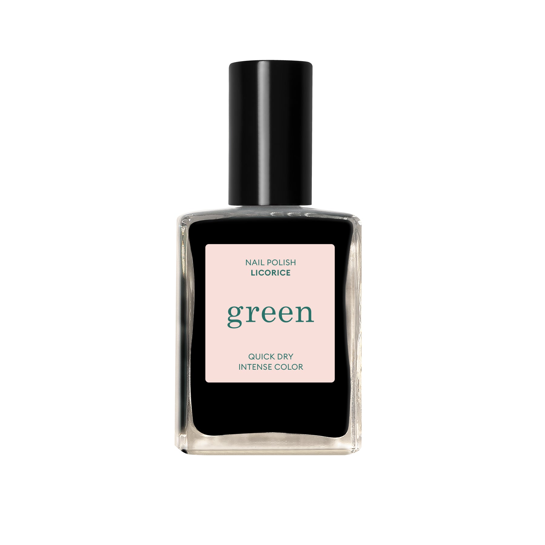 Manucurist Green schnoucí lak na nehty - Licorice (15 ml) - nekompromisní černá Manucurist