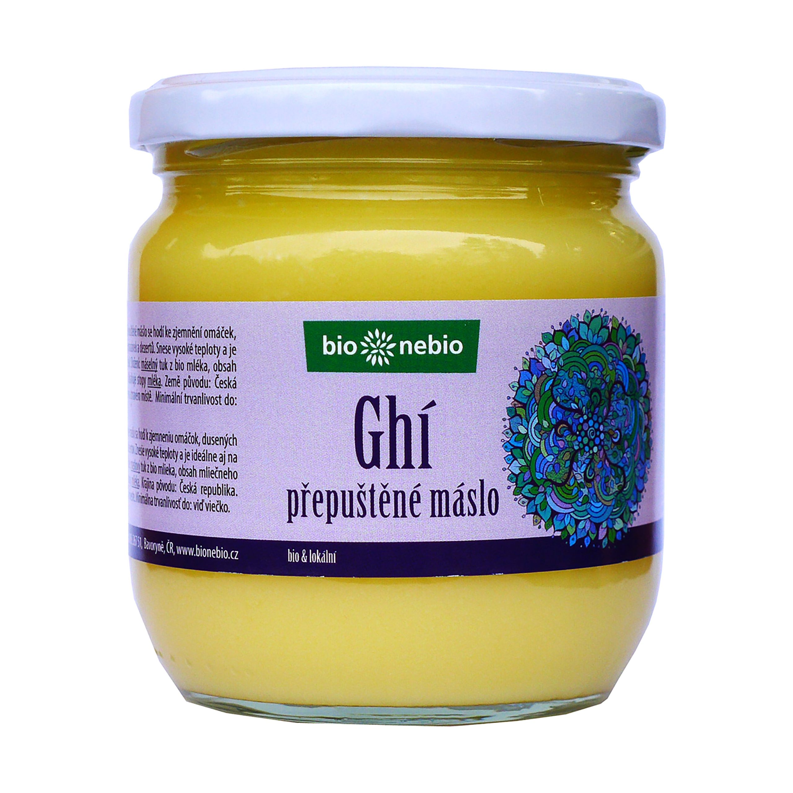 Máslo přepuštěné ghí ČESKÉ 425 ml BIO   BIO NEBIO Bio nebio