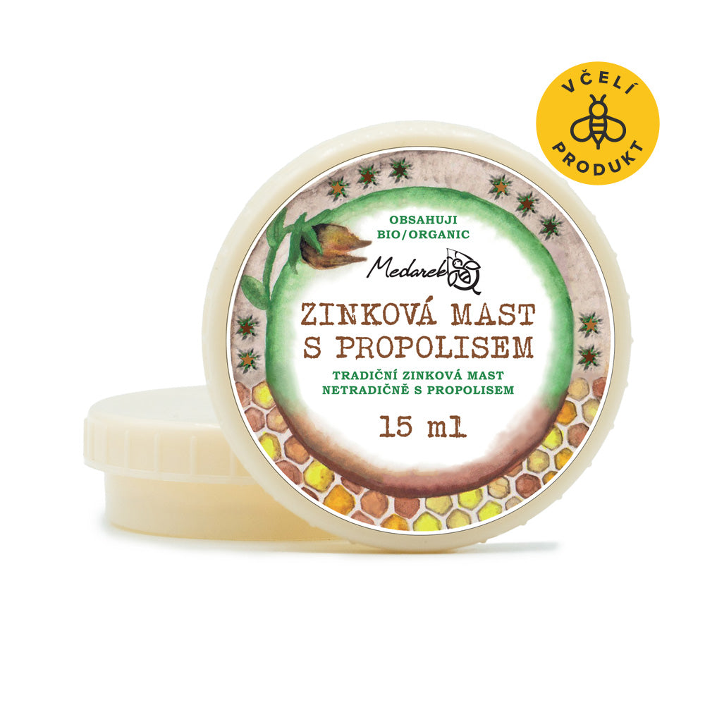 Medarek Zinková mast s propolisem - 15 ml - zesílený účinek klasické zinkovky Medarek