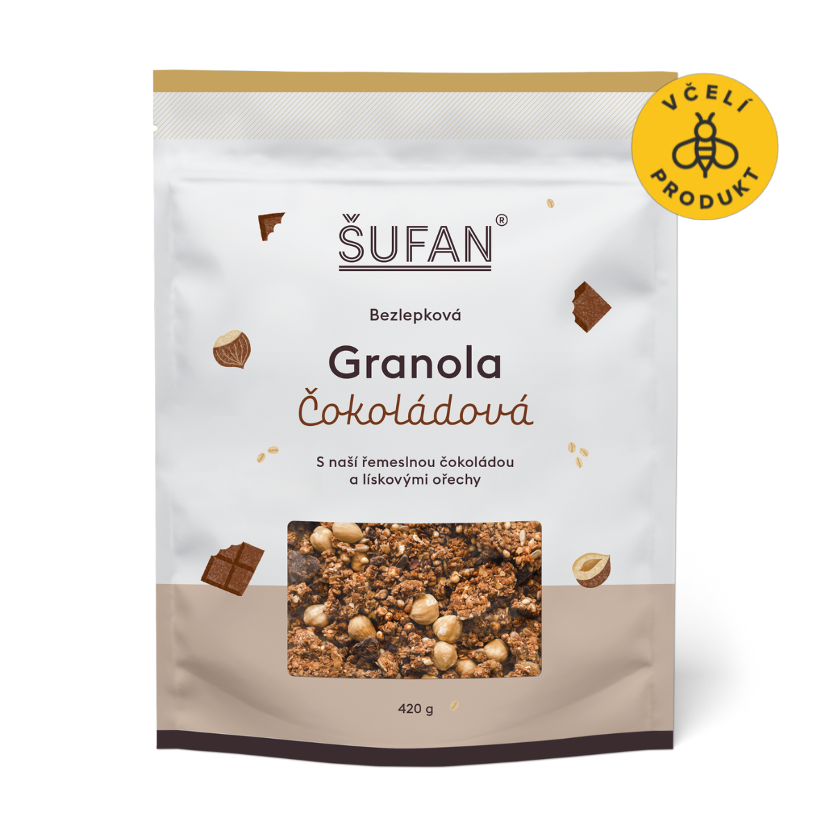 Šufan Granola čokoládová (sáček 420 g) - bez lepku Šufan
