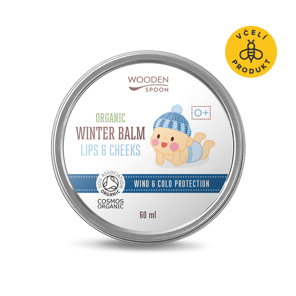 Wooden Spoon Dětský balzám na rty a tvář BIO - 60 ml - chrání dětskou pokožku před chladem Wooden Spoon