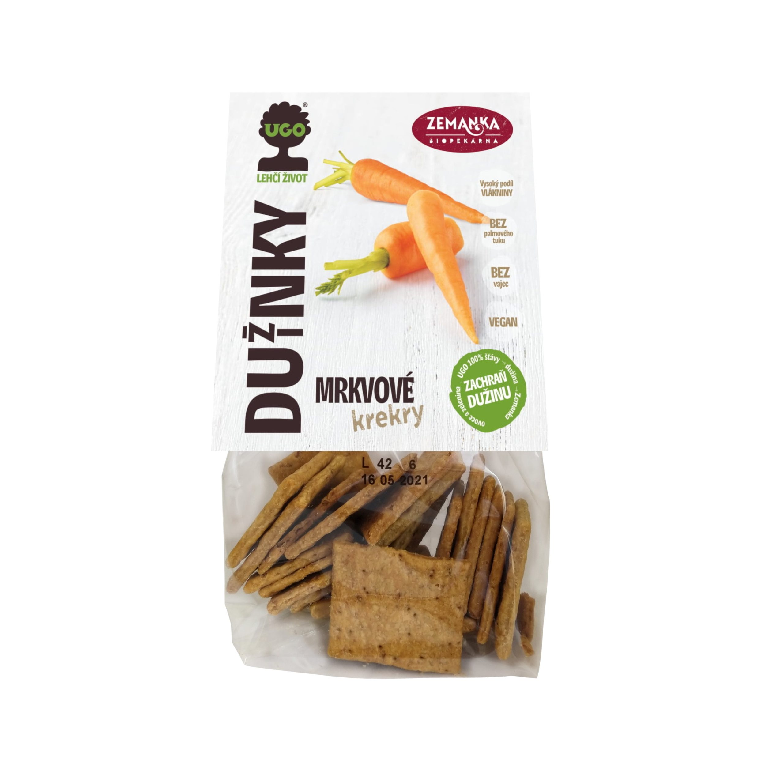 Zemanka Krekry slané s dužinou z mrkve (100 g) Biopekárna Zemanka