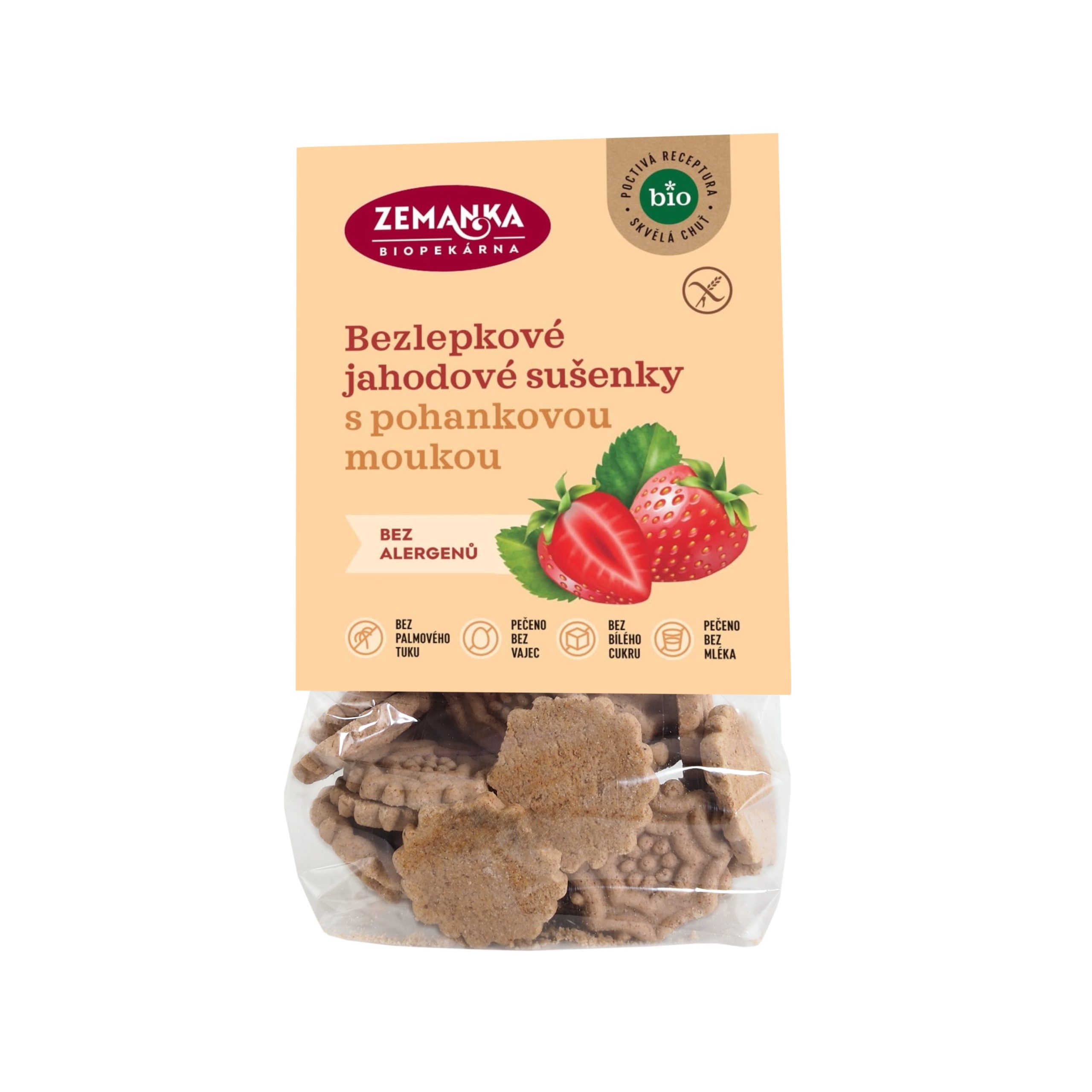 Zemanka Sušenky pohankovo-jahodové bezlepkové BIO (100 g) Biopekárna Zemanka