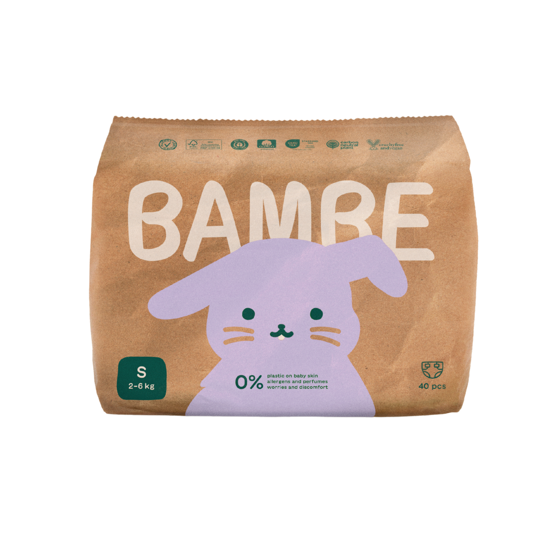 Bambe Ekoplenky - vel. S (2 - 6 kg) (40 ks) - pošk. obal - vyrobeno v česku Bambe