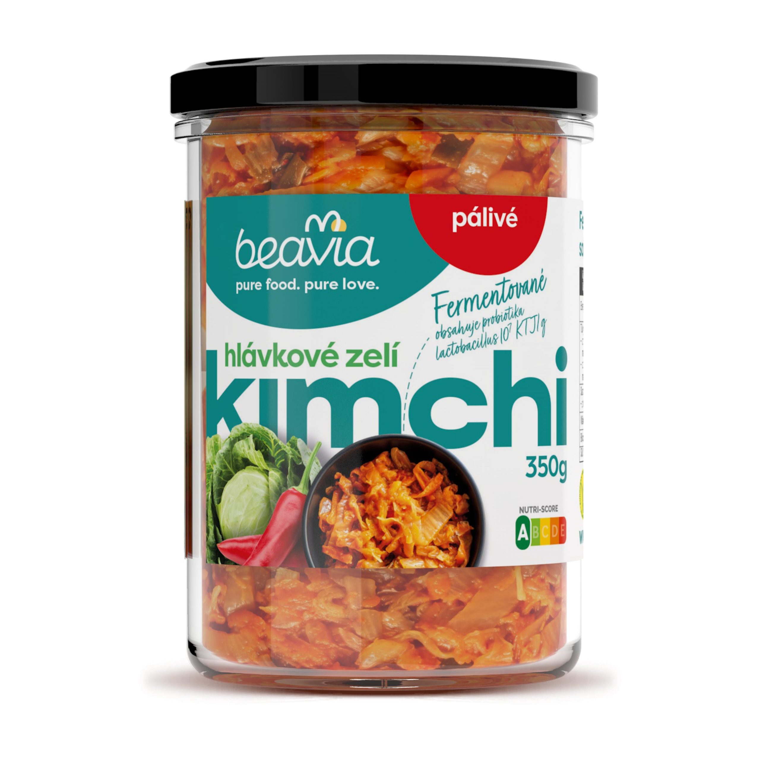 Beavia Kimchi s bílým hlávkovým zelím pálivé (350 g) - zdroj probiotik a vitamínů z hlávkového zelí Beavia