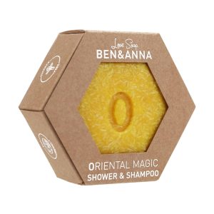 Ben & Anna Vyživuj&iacute;c&iacute; tuh&yacute; &scaron;ampon na vlasy i tělo 2v1 - Kouzlo orientu (60 g) Ben & Anna