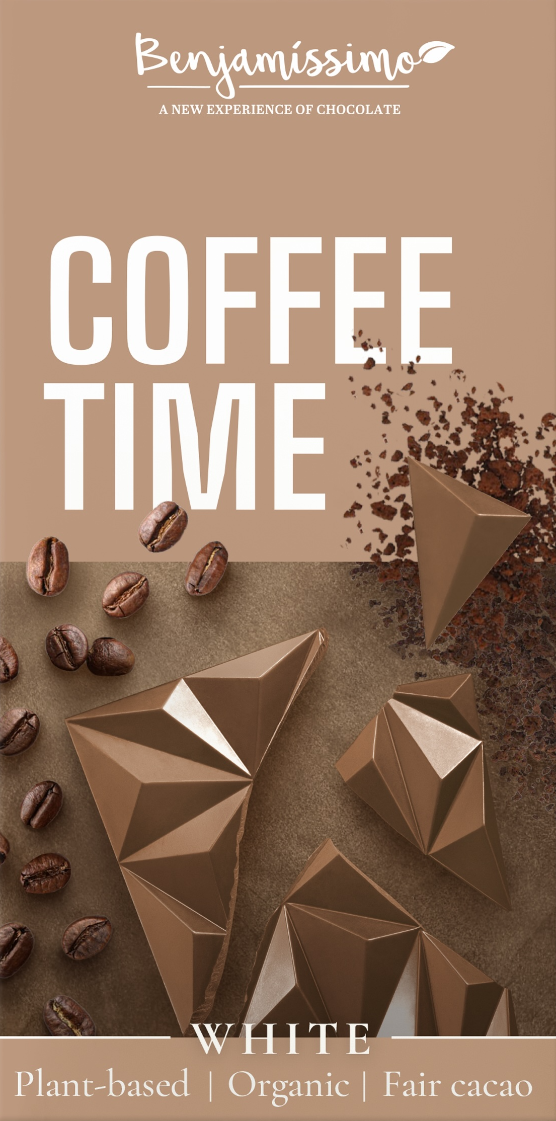 Benjamíssimo Čokoláda Coffee Time bez kofeinu BIO (60 g) - alternativa bílé čokolády Benjamíssimo