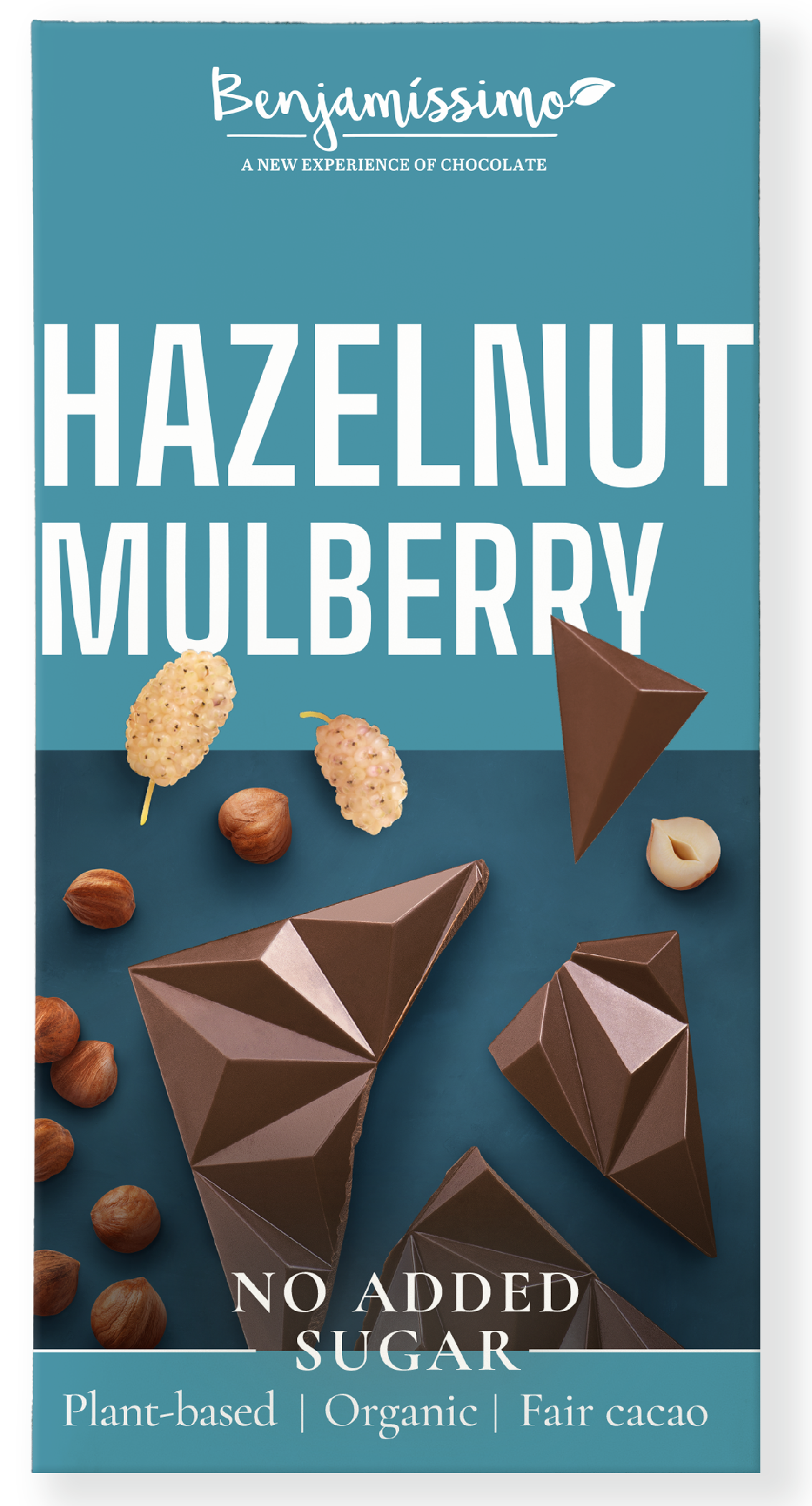 Benjamíssimo Čokoláda s lískovými ořechy a moruší bez přidaného cukru BIO (60 g) - slazená erythritolem Benjamíssimo