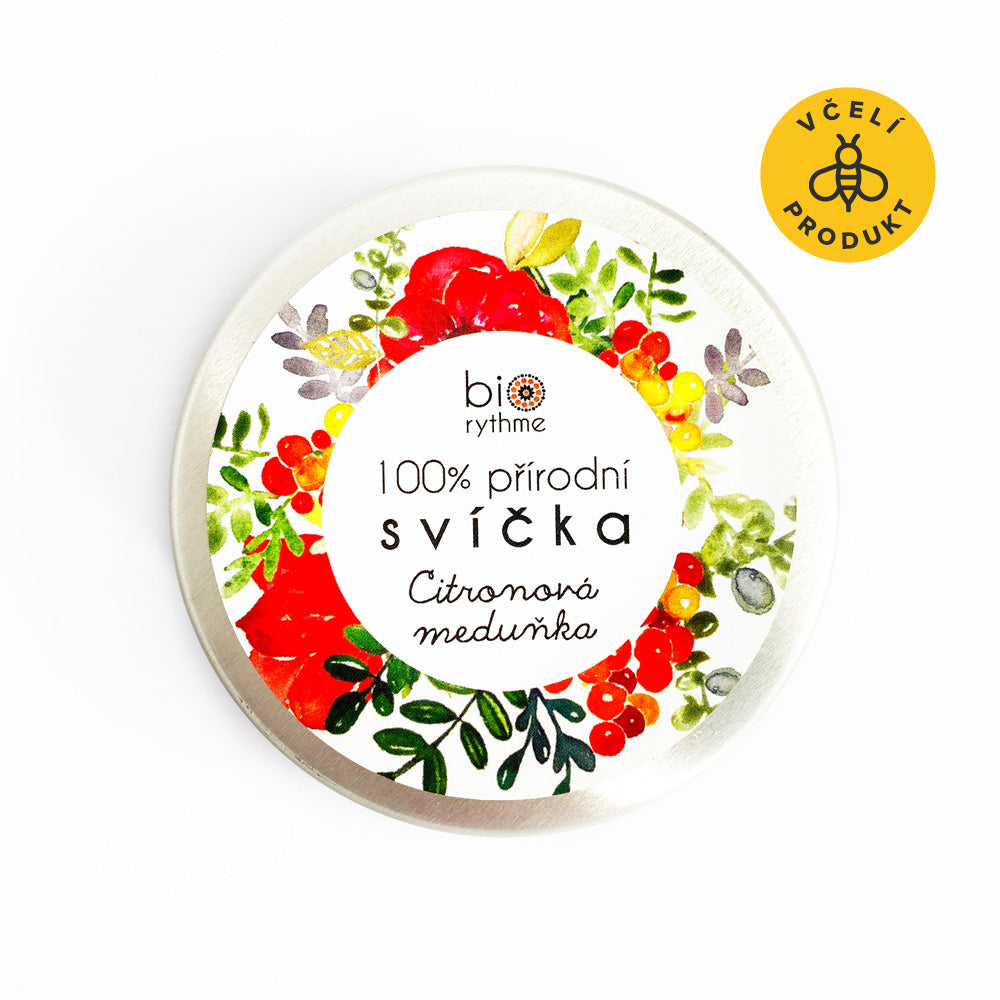 Biorythme Extravagantně přírodní svíčka - Citronová meduňka (70 g) - svěží vůně citronely