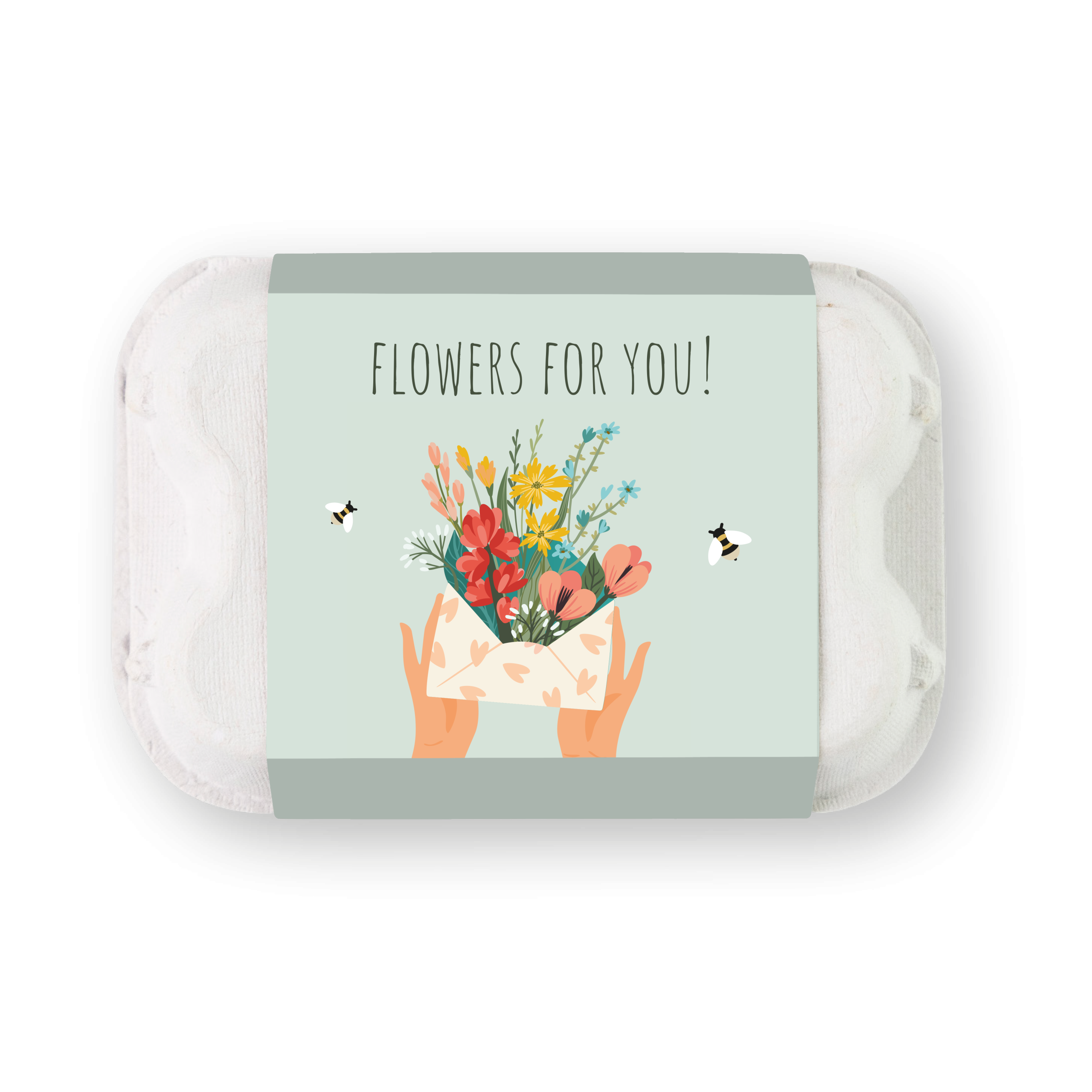 Blossombs Semínkové bomby - Dárkový box na vajíčka - Kytice (6 ks) - originální a praktický dárek Blossombs