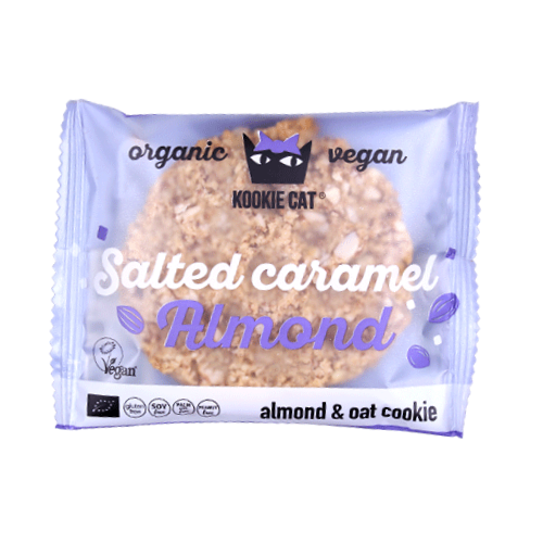 Kookie Cat Sušenka se slaným karamelem a mandlemi BIO (50 g) - bez lepku a umělých přísad Kookie Cat