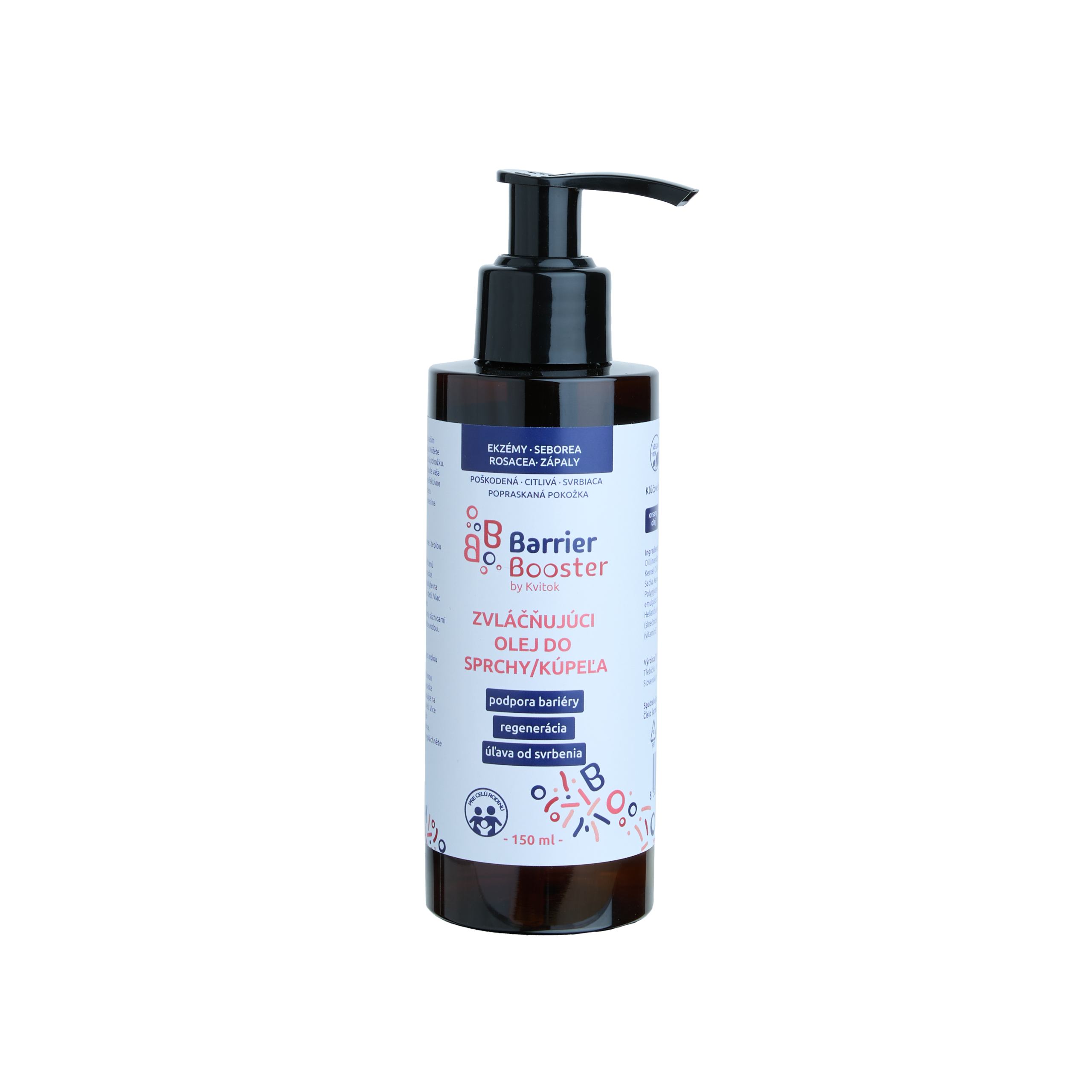 Kvitok Barrier Booster Zvláčňující olej do sprchy a koupele (150 ml) - pro hedvábně jemnou pokožku Kvitok