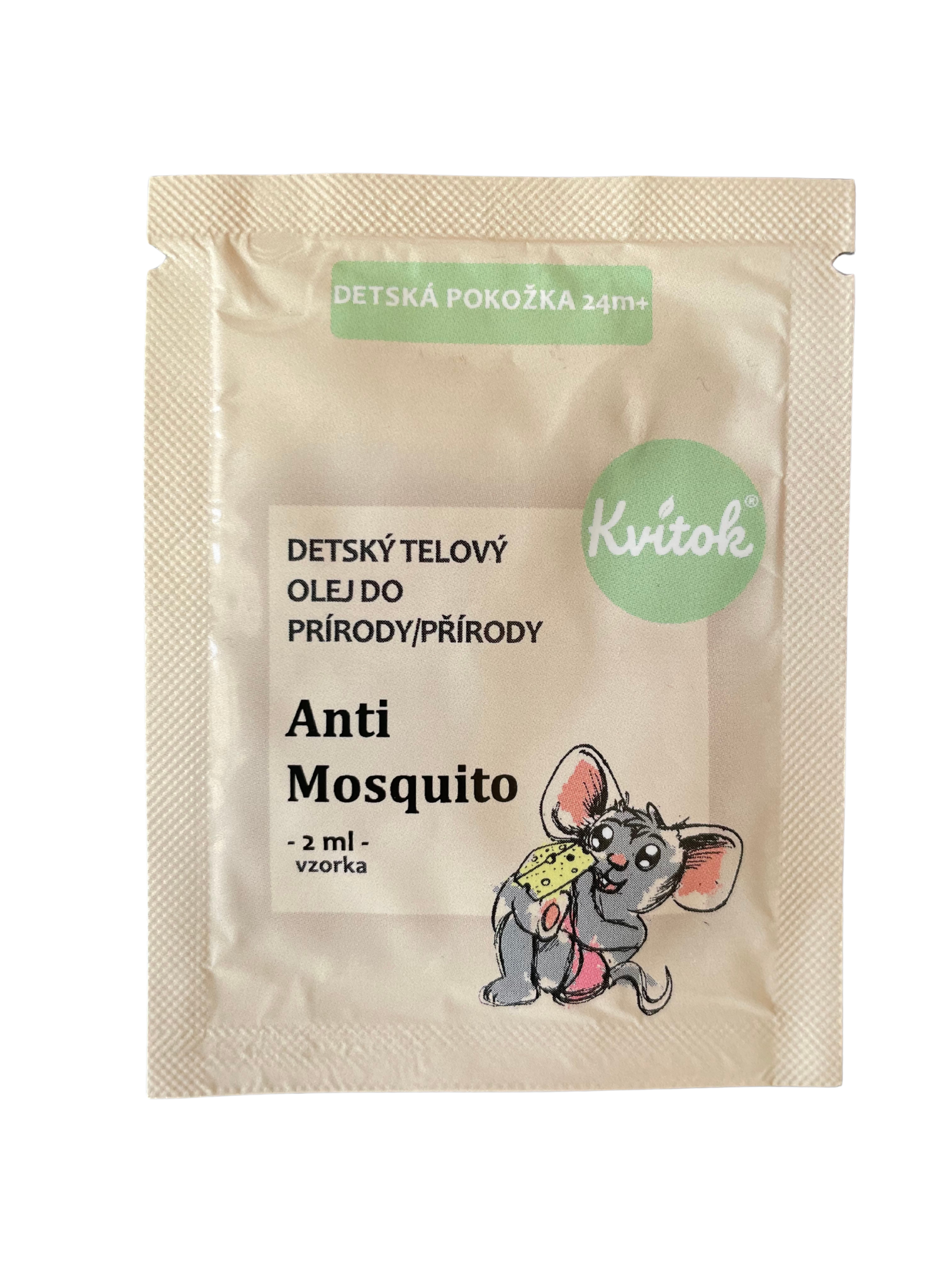 Kvitok Dětský ochranný tělový olej do přírody - vzorek (2 ml) - zabrání štípancům Kvitok