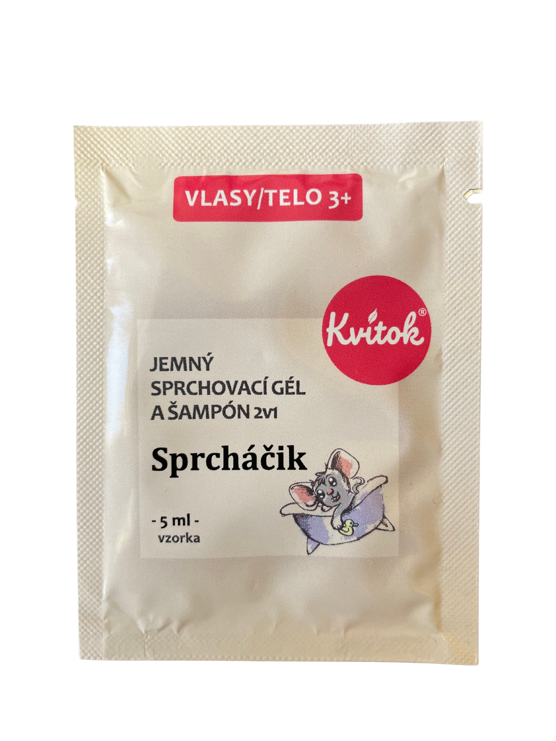 Kvitok Jemný dětský sprchový gel a šampon 2v1 Sprcháček - vzorek (5 ml) - budou děti milovat Kvitok