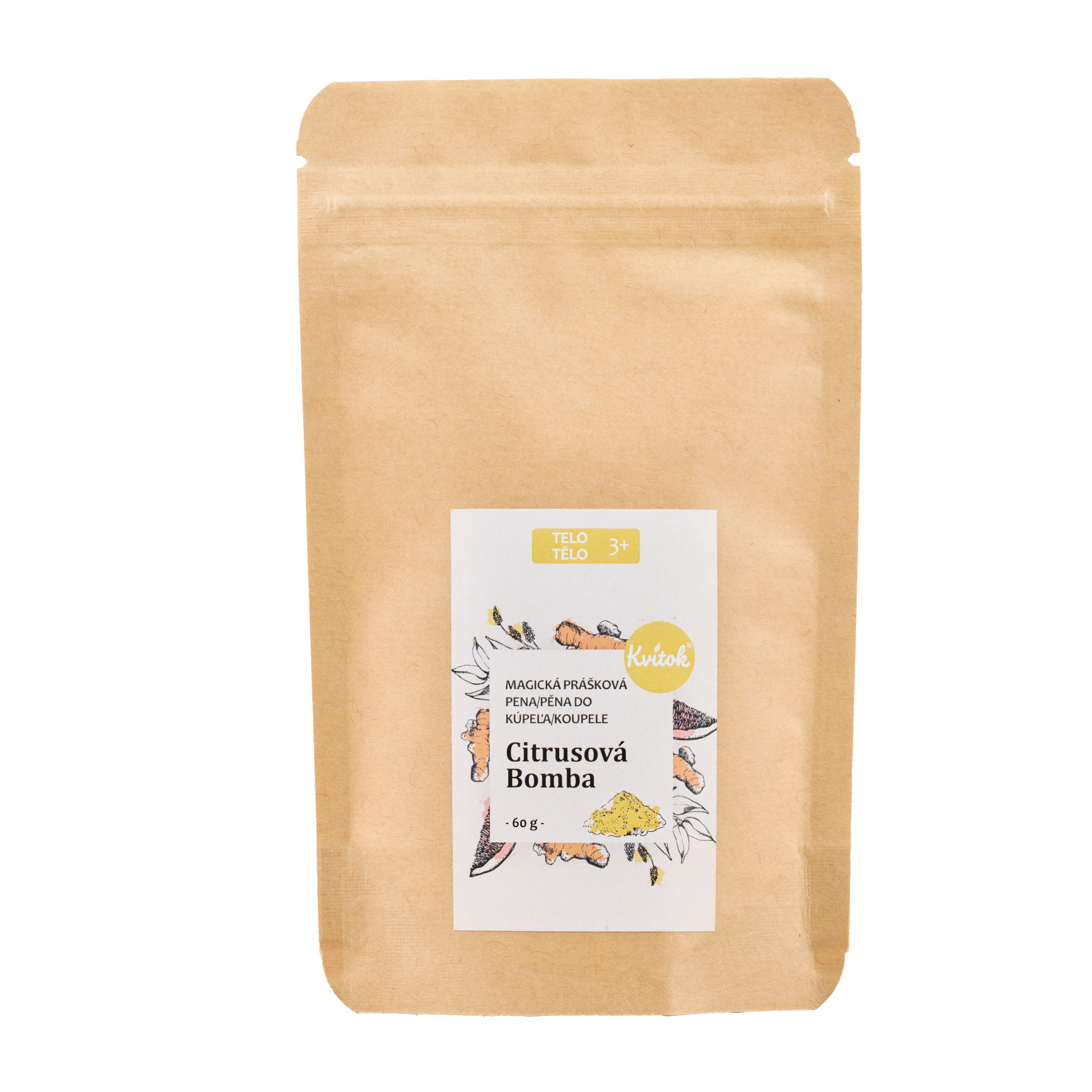 Kvitok Magická pěna do koupele Citrusová bomba (60 g) - pošk. obal - krásně pění Kvitok