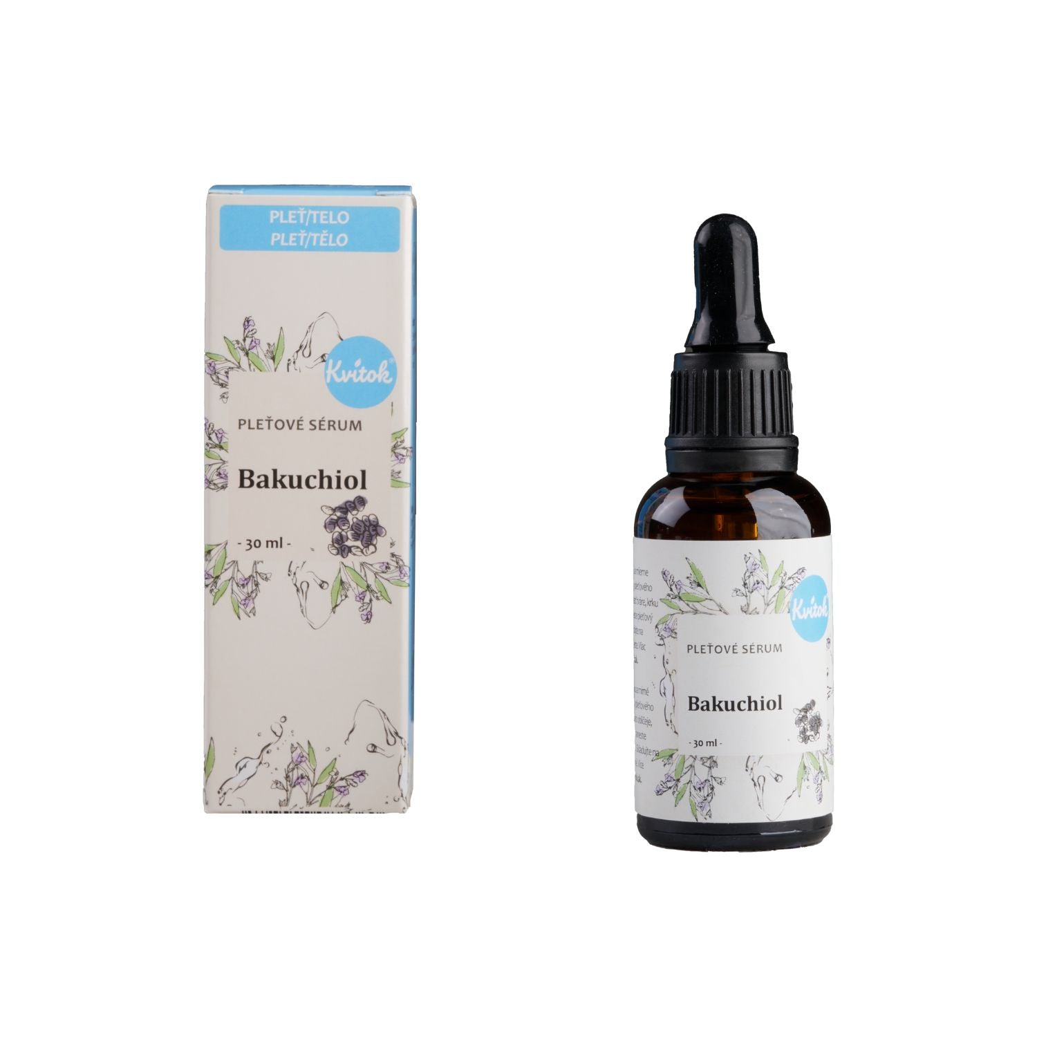 Kvitok Pleťové sérum - Bakuchiol - 30 ml - redukuje jemné vrásky Kvitok