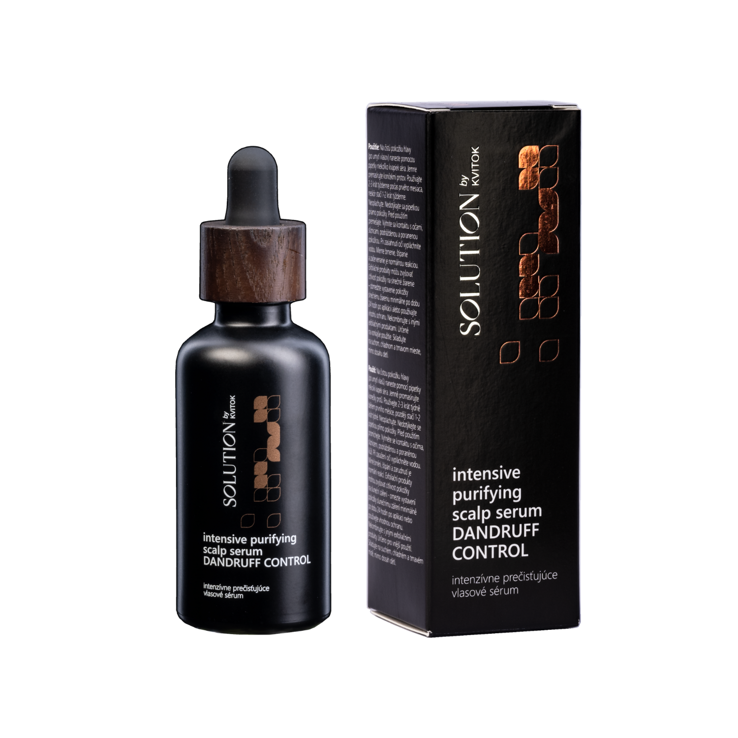 Kvitok Solution Intenzivní pročišťující vlasové sérum Dandruff Control (50 ml) - pošk. obal - na suché i mastné lupy a svědění Kvitok