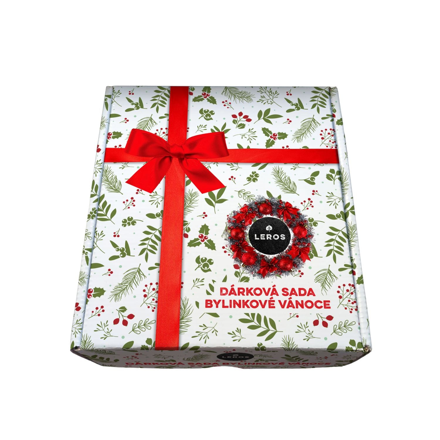 LEROS Dárková sada (3 ks) - Bylinkové Vánoce - pošk. obal - bylinný sirup a 2 druhy čajů LEROS