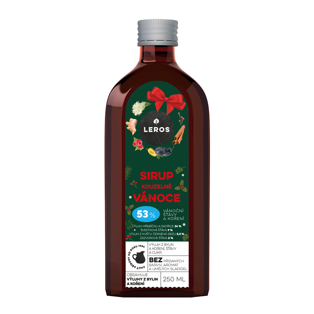 LEROS Sirup Kouzelné Vánoce (250 ml) - pošk. obal - mnohostranné použití LEROS
