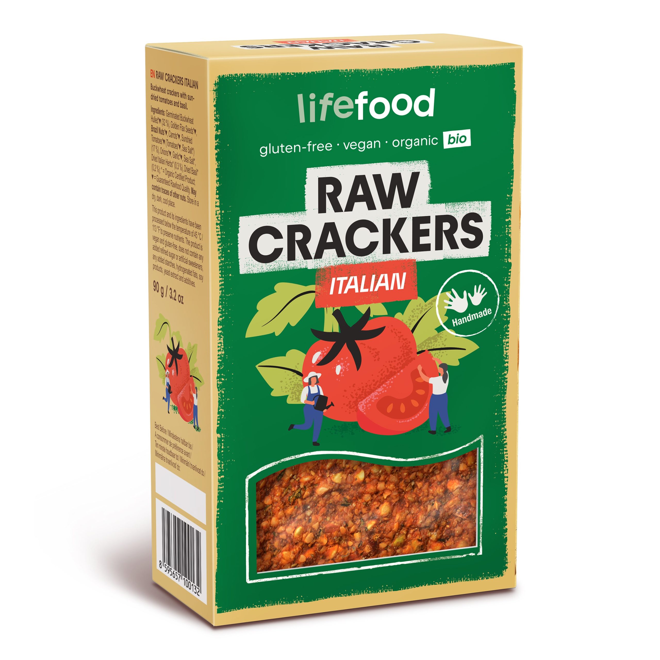 Lifefood Life Crackers italské RAW BIO (90 g) - bez mouky