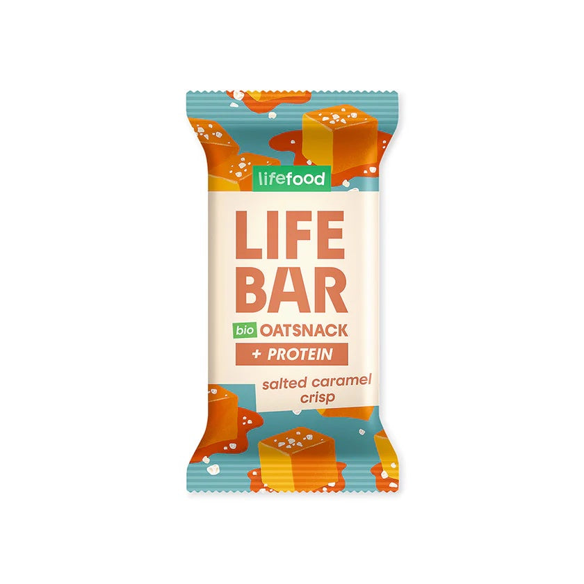 Lifefood Tyčinka Lifebar Oat Snack Protein Salted Caramel Crisp BIO (40 g) - bez lepku Lifefood