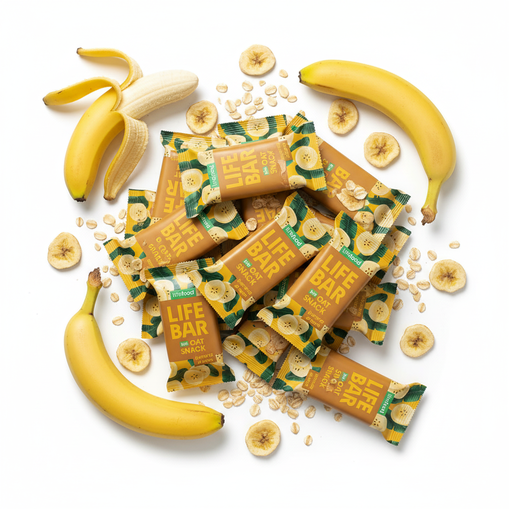 Lifefood Zvýhodněná sada 13 + 2 tyčinky zdarma - Lifebar Oat Snack Banana Dream BIO (15 x 40 g) - nutričně vyvážené svačinky Lifefood