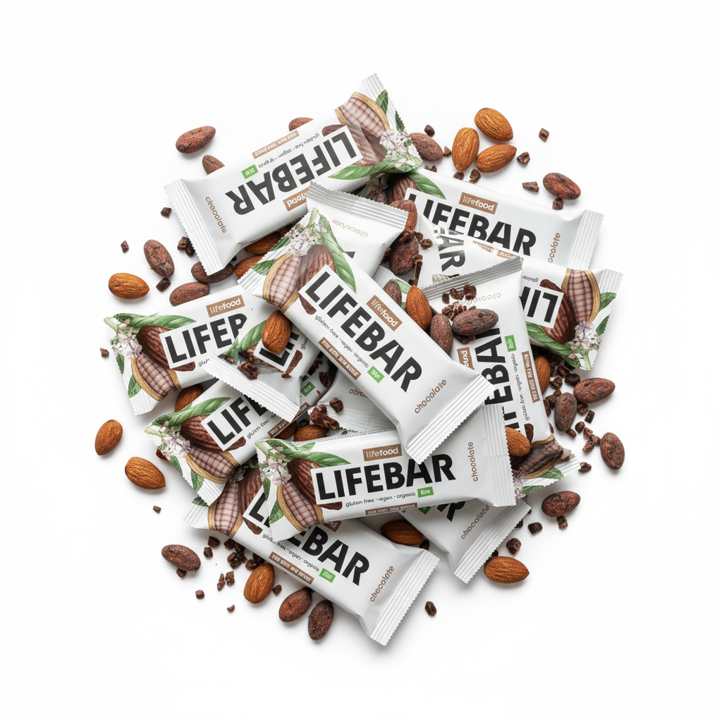 Lifefood Zvýhodněná sada 13 + 2 tyčinky zdarma - Lifebar čokoládová RAW BIO (15 x 40 g) - nutričně bohaté svačinky Lifefood