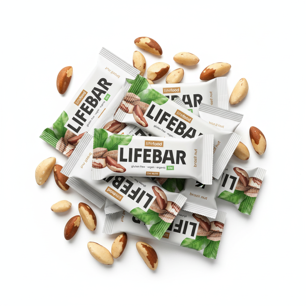 Lifefood Zvýhodněná sada 13 + 2 tyčinky zdarma - Lifebar s para ořechy RAW BIO (15 x 40 g) - nutričně bohaté svačinky Lifefood