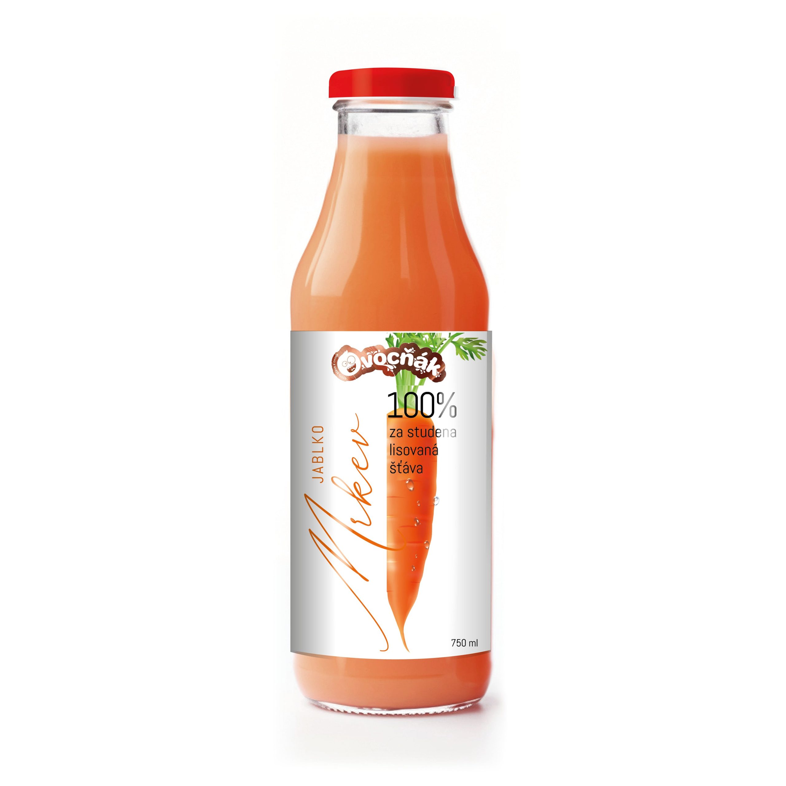 Mošt ovocný jablko-mrkev sklo 750 ml   OVOCŇÁK Ovocňák