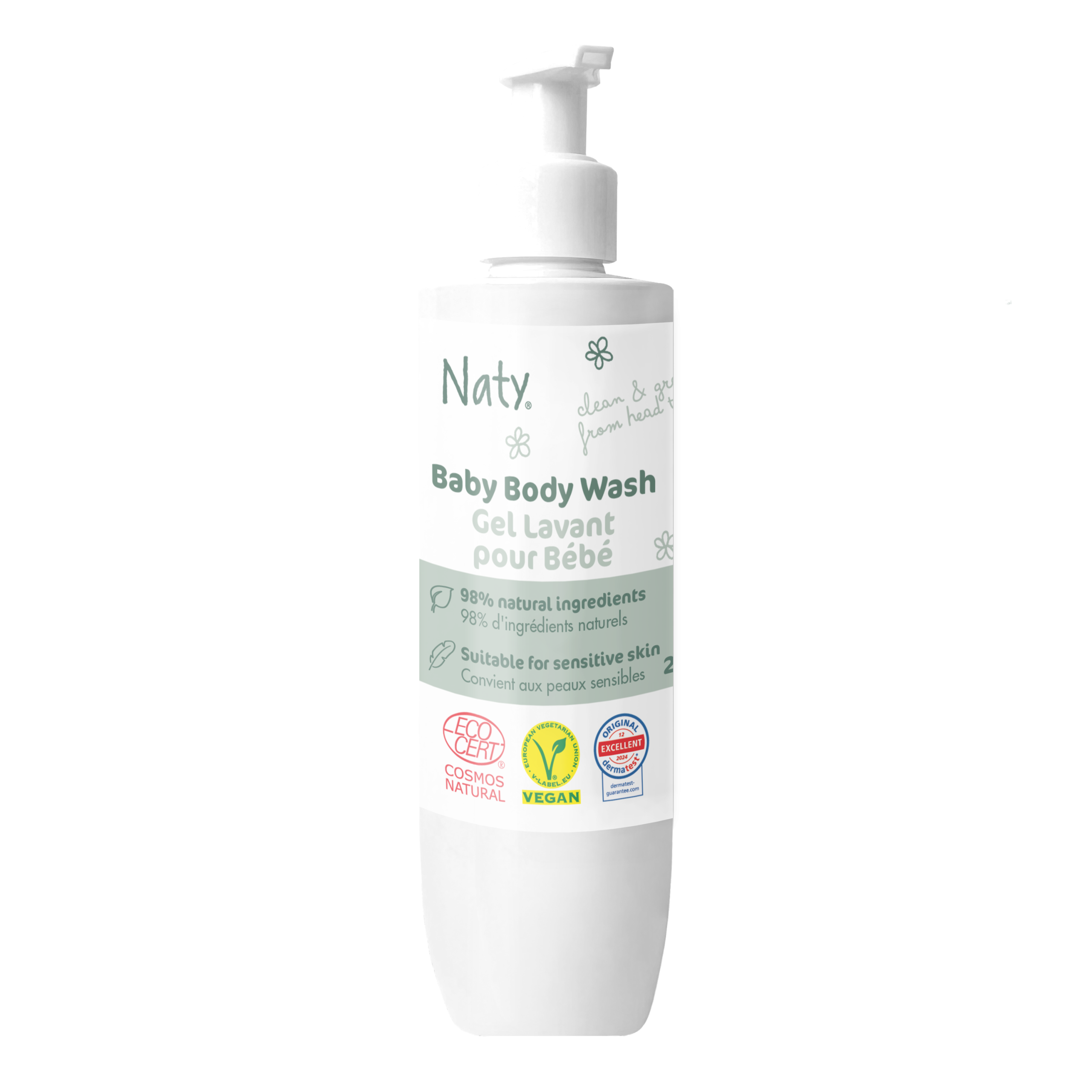 Naty Dětský mycí gel (240 ml) - s heřmánkem a měsíčkem Naty