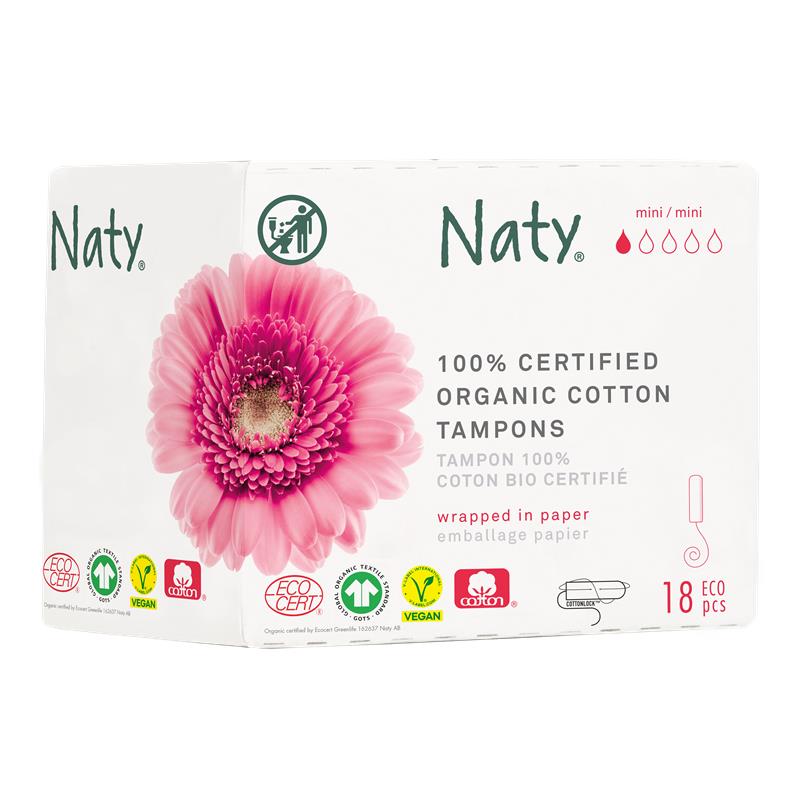 Naty Tampony Mini (18 ks) - 100% z biobavlny