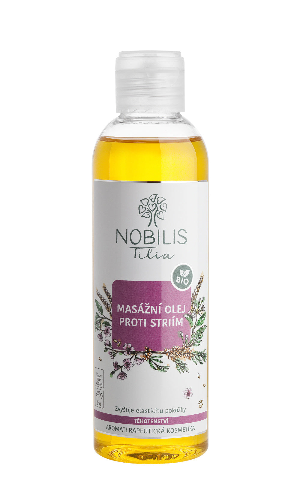 Nobilis Tilia Masážní olej proti striím BIO (200 ml) - zlepšuje pružnost pokožky Nobilis Tilia
